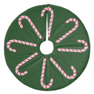 Dark Green Candy Cane Tree Skirt