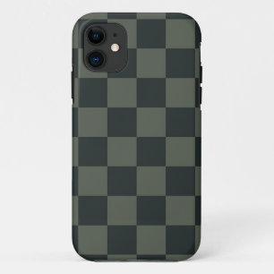 Dark Green Chequerboard iPhone 11 Case