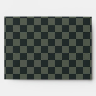 Dark Green Chequerboard Envelope