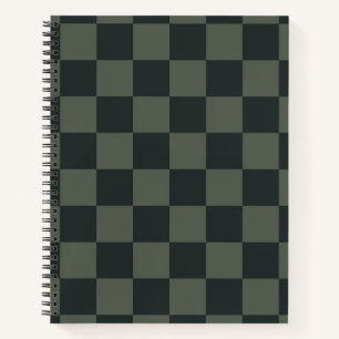 Dark Green Chequerboard Notebook