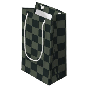 Dark Green Chequerboard Small Gift Bag