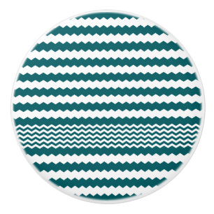 Dark Green Chevron Design - Drawer Knob