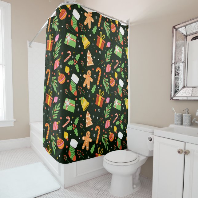 Dark Green Christmas Abstract Pattern (In Situ)