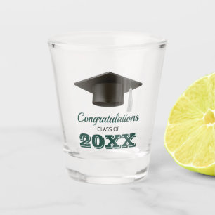 Dark Green Congratulations College Graduate Shot Glass