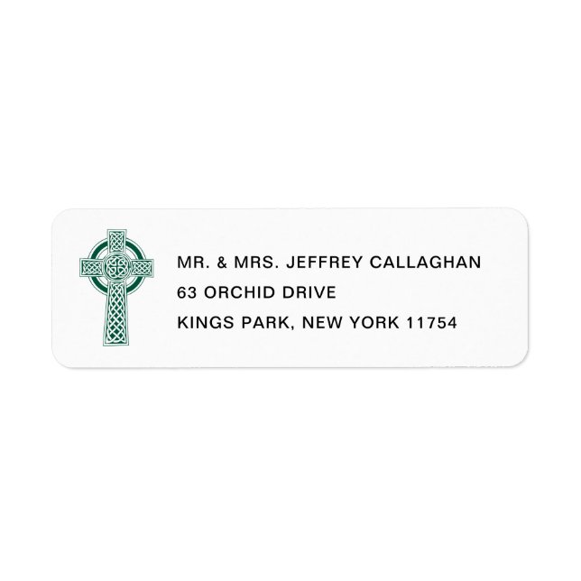 Dark Green Cross with Return Address (Front)