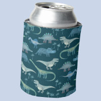Dark Green Cute Dinosaur Pattern