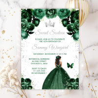 Dark Green Dark Skin Princess Sweet Sixteen