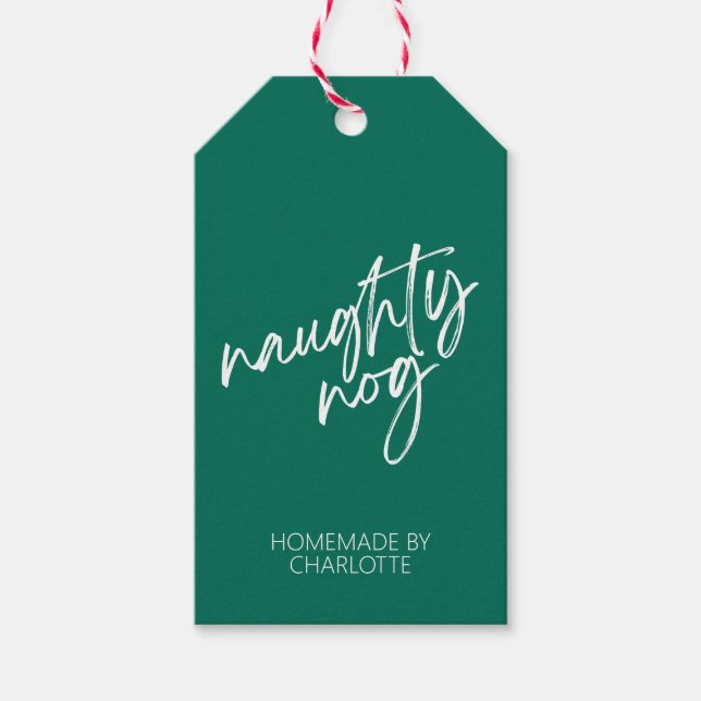 Dark Green Eggnog Gift Tags (Front)