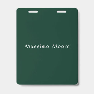 Dark Green Elegant Casual Own Name Handwriting Badge