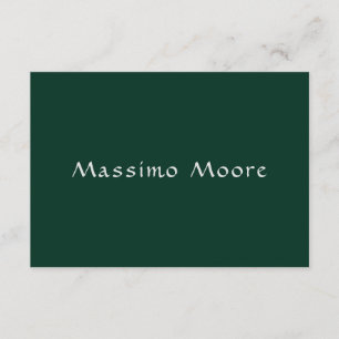 Dark Green Elegant Casual Own Name Handwriting Enclosure Card