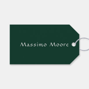 Dark Green Elegant Casual Own Name Handwriting Gift Tags