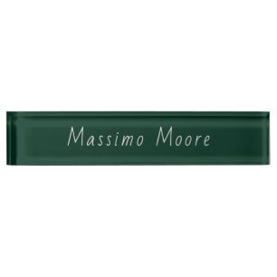 Dark Green Elegant Casual Own Name Handwriting Nameplate