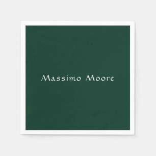 Dark Green Elegant Casual Own Name Handwriting Napkin