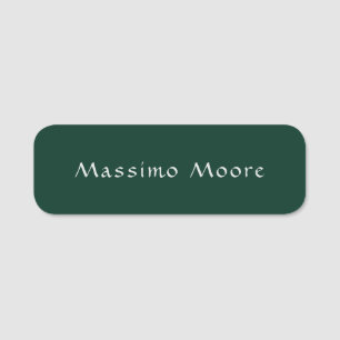 Dark Green Elegant Casual Own Name Handwriting Tag