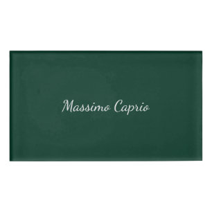 Dark Green Elegant Casual Own Name Handwriting Tag