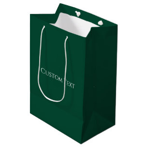 Dark Green Elegant  Medium Gift Bag