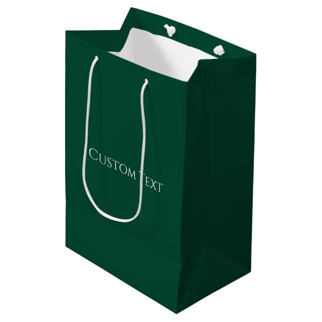 Dark Green Elegant  Medium Gift Bag (Front Angled)