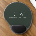 Dark Green Elegant Modern Minimalist Monogram Name Gel Mouse Pad<br><div class="desc">Upgrade your workspace with our Classic Elegant Modern Minimalist Monogram Mouse Pad. This sophisticated mouse pad seamlessly marries timeless elegance with contemporary minimalism, adding a touch of refinement to your desk. Crafted with meticulous attention to detail, this mouse pad is more than just a functional accessory; it's a personalized statement....</div>