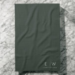 Dark Green Elegant Modern Minimalist Monogram Name Kitchen Towel<br><div class="desc">Elevate your kitchen's style and functionality with our Classic Elegant Modern Minimalist Monogram Kitchen Towels. Meticulously designed, these towels seamlessly merge timeless sophistication with contemporary minimalism, making them an essential addition to your culinary space. Crafted with precision and attention to detail, these kitchen towels are more than just practical items;...</div>