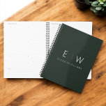 Dark Green Elegant Modern Minimalist Monogram Name Planner<br><div class="desc">Achieve organization and style in one with our Classic Elegant Modern Minimalist Monogram Planner. This meticulously designed planner seamlessly blends timeless sophistication with contemporary minimalism, making it an essential tool for staying on top of your schedule. Crafted with precision and attention to detail, this planner is more than just a...</div>