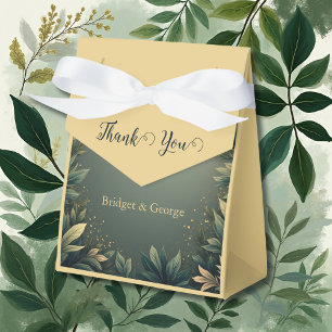 dark green elegant nature wedding favor box