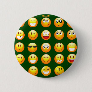 dark green emoji 2 inch round button