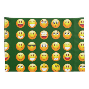 dark green emoji pillow cases