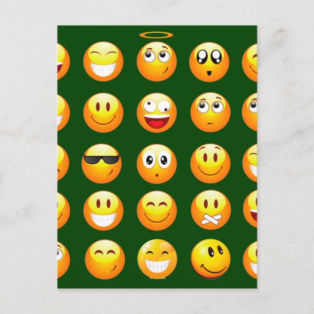 dark green emoji postcard (Front)