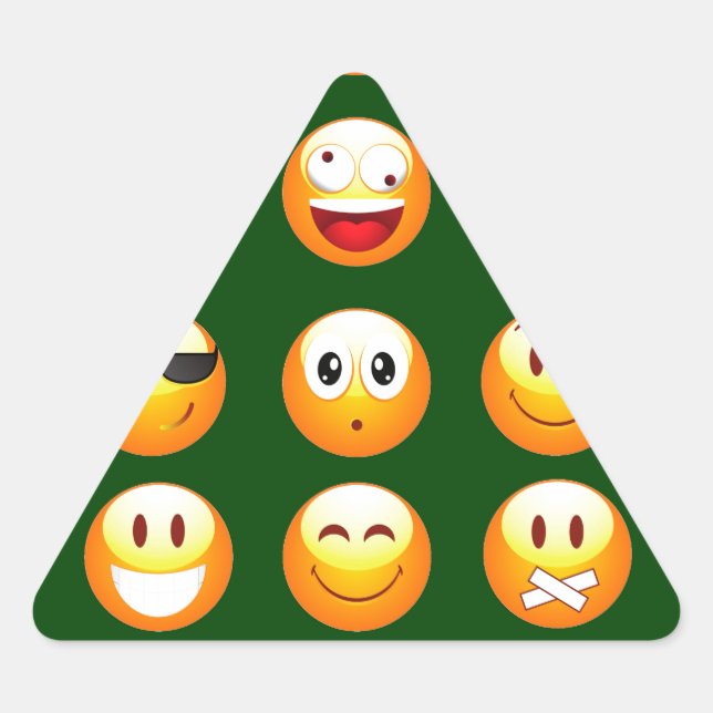 dark green emoji triangle sticker (Front)