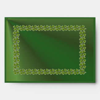 Dark Green Envelope, Shamrock Front n inside flap Envelopes