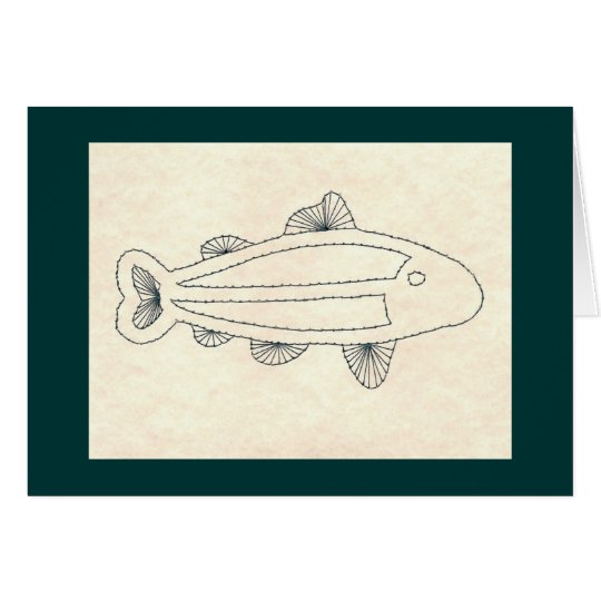 DARK GREEN FISH CARD