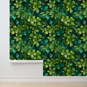 Dark Green Floral Peel and Stick Wallpaper