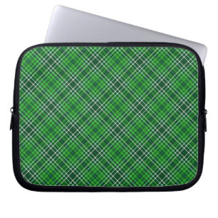 Dark Green & Forest Green Plaid Pattern Laptop Sleeve