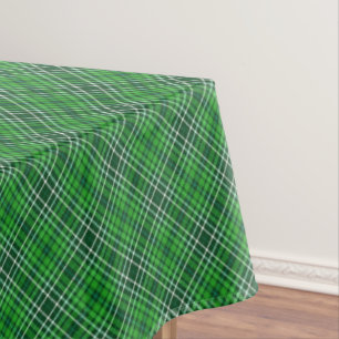 Dark Green & Forest Green Plaid Pattern Tablecloth