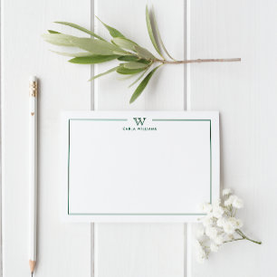 Dark Green Formal Classic Family Monogram Minimal Card