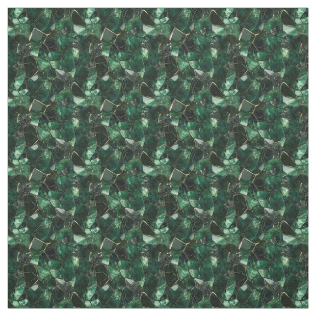 Dark Green Gemstone Fabric (Swatch)