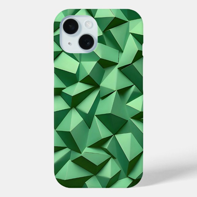 Dark Green Geometric iPhone Case Bold and Modern (Back)