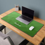 Dark green Geometric Mesh Pattern monogram Desk Mat<br><div class="desc">Monogram Personalize with your custom initial and name. Unique cool desk mat for his office,  room,  work,  man cave,  gaming room.. 
Green Gradient Geometric Mesh Pattern. Subtle modern design Elegant and cool Triangle geometric mesh gradient.</div>
