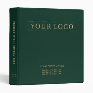 Dark Green & Gold Simple Business Logo Promotional Binder
