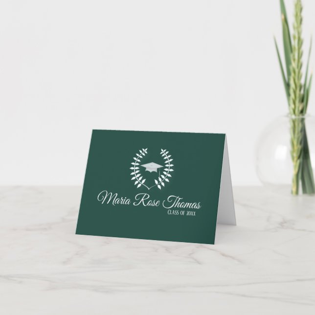 Dark Green Grad Merci note (4,25 po x 5,5 po), (Devant)