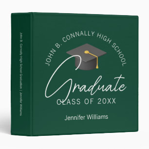 Dark Green Graduate Custom Graduation Photo Album Binder