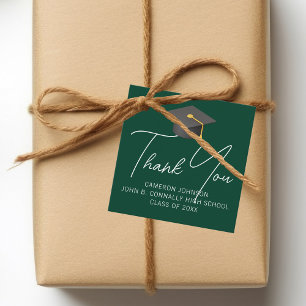 Dark Green Graduate Personalized Graduation Party Favour Tags