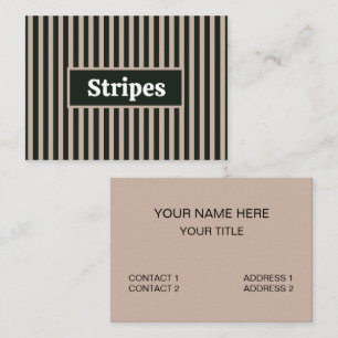 Dark Green Grey Stripes  Business Card