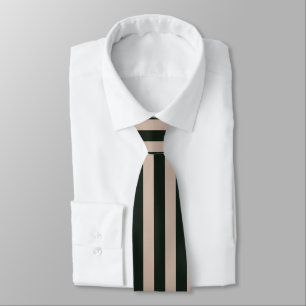Dark Green Grey Vertical Stripes Tie