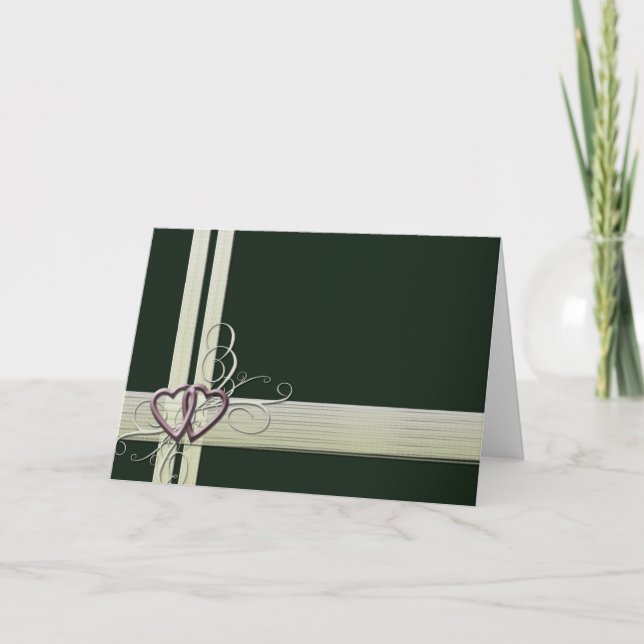 Dark Green Heart design Card (Front)