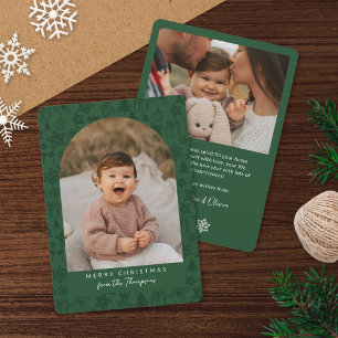 Dark Green Holiday Scribbles Arch Merry Christmas Card