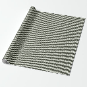 Dark Green & Ivory Wonky Stripes Wrapping Paper