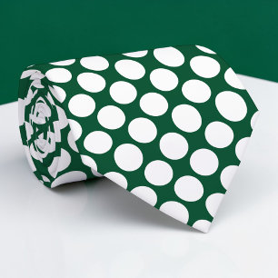 Dark Green Jumbo Polka Dots Custom Necktie