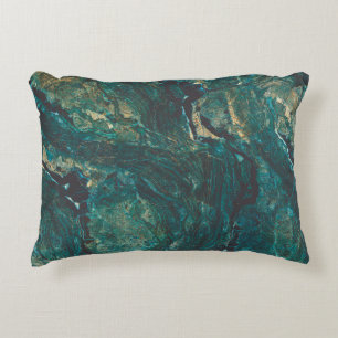 Dark green marble: luxurious texture. accent pillow