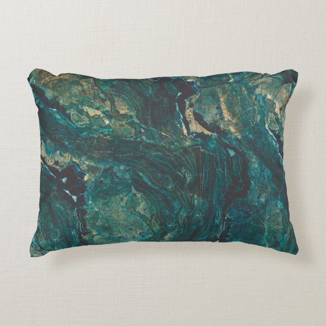 Dark green marble: luxurious texture. accent pillow (Front)